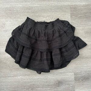 Aerie Black Tiered A-Line Skirt